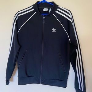 black adidas zip-up